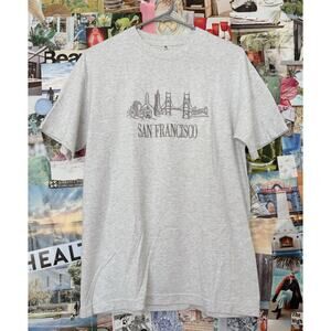 Light Grey San Francisco Crewneck Cotton T-Shirt M